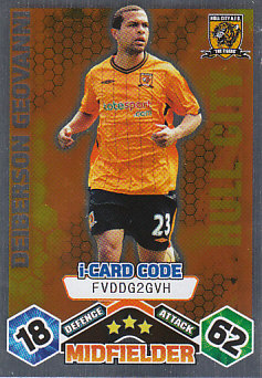 Deiberson Geovanni Hull City 2009/10 Topps Match Attax i-Card Code #180